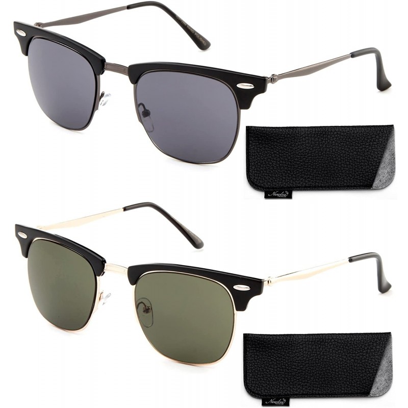 Rimless "Luciano" Semi-Rimless Vintage Design with UV400 Gradient Lenses Fashion Sunglasses - CI18GAEW6EA $12.41