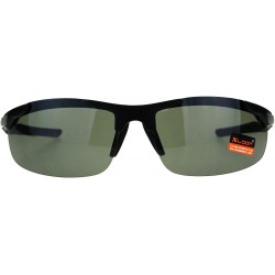 Sport Xloop Mens Robotic Futuristic Exposed Lens Rimless Sport Mirror Sunglasses - Black Green - CT18D3N2UCD $12.44