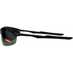 Sport Xloop Mens Robotic Futuristic Exposed Lens Rimless Sport Mirror Sunglasses - Black Green - CT18D3N2UCD $12.44
