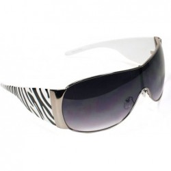 Shield Designer Style Women's Shield Sunglasses 3414 - Zebra - CO11ERZCG49 $7.47