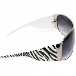 Shield Designer Style Women's Shield Sunglasses 3414 - Zebra - CO11ERZCG49 $7.47