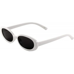 Oval Wide Oval Retro Thick Side Sunglasses - White - CO197R56H0O $16.62