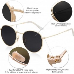 Oversized Polarized Sunglasses Classic Small Round Metal Frame for Women Men SJ1014 - C13 Gold Frame/Grey Lens - CD18QZOQNCE ...