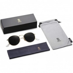 Oversized Polarized Sunglasses Classic Small Round Metal Frame for Women Men SJ1014 - C13 Gold Frame/Grey Lens - CD18QZOQNCE ...