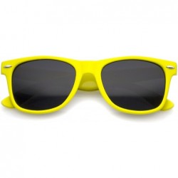 Wayfarer Retro Wide Temples Neutral-Colored Lens Horn Rimmed Sunglasses 55mm - Yellow / Smoke - C912N9PE480 $8.26