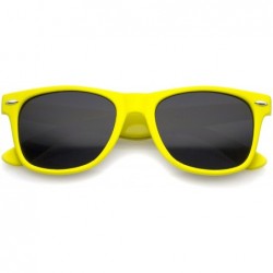 Wayfarer Retro Wide Temples Neutral-Colored Lens Horn Rimmed Sunglasses 55mm - Yellow / Smoke - C912N9PE480 $8.26