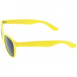 Wayfarer Retro Wide Temples Neutral-Colored Lens Horn Rimmed Sunglasses 55mm - Yellow / Smoke - C912N9PE480 $8.26