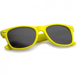 Wayfarer Retro Wide Temples Neutral-Colored Lens Horn Rimmed Sunglasses 55mm - Yellow / Smoke - C912N9PE480 $8.26