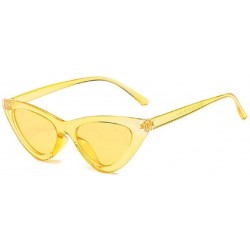 Goggle Cute Sexy Retro Cateye Sunglasses for Women Clout Goggles Candy Colors - Clear Yellow - C618SKDGGZU $18.42
