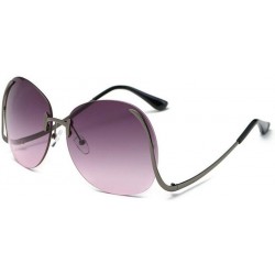 Oversized Oversized Sunglasses Women Vintage Frameless Curved Legs Metal Frame Sun Glasses Summer UV400 Sunglasses Eyewear - ...