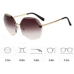 Round Women Hipster Polygon Sunglasses UV400 Metal Frame Eyewear - Coffee - C018W8YMZ2X $15.08