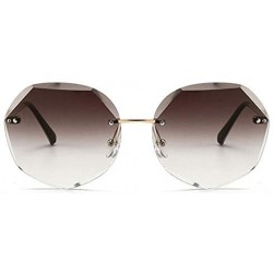 Round Women Hipster Polygon Sunglasses UV400 Metal Frame Eyewear - Coffee - C018W8YMZ2X $15.08