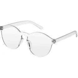 Aviator Round Fashion Sunglasses for Women Men Aviator Metal Mirror Sunglasses - Rimless-c5 - CN18QW7K3ZZ $17.43