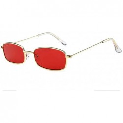 Square Small Metal Frame Square Sunglasses Non Polarized Lens - Gold/Red - CH199EQ3CL3 $11.62