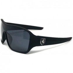 Semi-rimless Soft Rubber Oversized Shield Wrap Around Sunglasses - Black Frame - CO18GHG9U7D $18.76