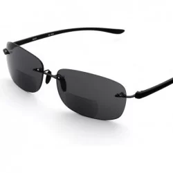 Square Reading Sunglasses Designed Available - Black Bridge/Smoke Lens - CF185D46XXM $34.94