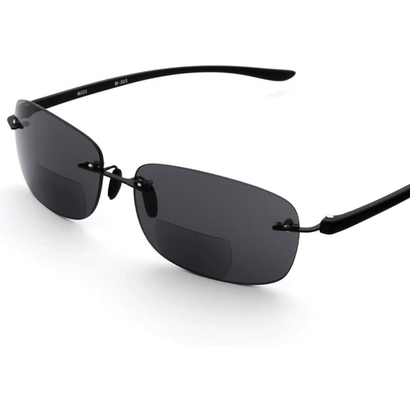 Square Reading Sunglasses Designed Available - Black Bridge/Smoke Lens - CF185D46XXM $20.69