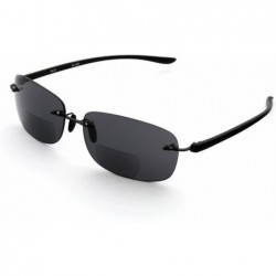 Square Reading Sunglasses Designed Available - Black Bridge/Smoke Lens - CF185D46XXM $20.69