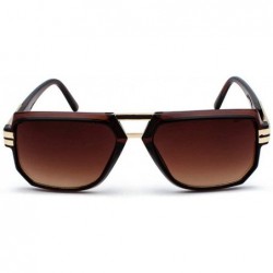 Oversized 2019 Fashion Brand Designer Men's Square Sunglasses Oversized Metal Frame Ladies Sunshade with Box - Brown - C41935...