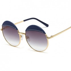 Round 2020 New Fashion Metal Sunglasses Ladies Round Frame Sunglasses Retro Tide Black Red Sun Glasses - Blue - CI192ZHCTZ9 $...