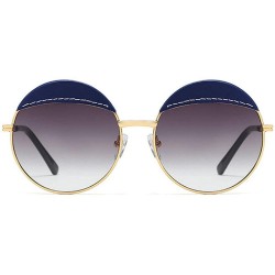 Round 2020 New Fashion Metal Sunglasses Ladies Round Frame Sunglasses Retro Tide Black Red Sun Glasses - Blue - CI192ZHCTZ9 $...