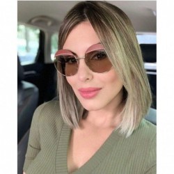 Round 2020 New Fashion Metal Sunglasses Ladies Round Frame Sunglasses Retro Tide Black Red Sun Glasses - Blue - CI192ZHCTZ9 $...