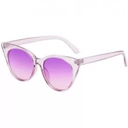 Square Unisex Vintage Translucent Tint Cat Eye Plastic Lenses Sunglasses - Purple - CT18N0Z7TWL $18.68
