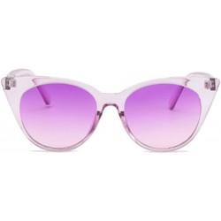 Square Unisex Vintage Translucent Tint Cat Eye Plastic Lenses Sunglasses - Purple - CT18N0Z7TWL $8.33