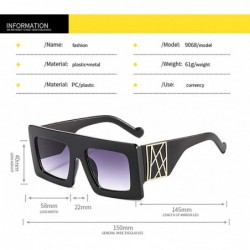 Oversized Oversized Sunglasses for Men Luxury Retro Square mens Sun Glasses Women - CJ19650QQOO $11.55