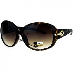 Oval Luxury Fashion Sunglasses Womens Designer Style Rhinestone Shades UV 400 - Tortoise (Brown Smoke) - CM186SRG33W $25.22