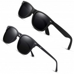 Wayfarer Polarized Sunglasses for Men and Women Matte Finish Sun Glasses Color Lens 100% UV Blocking - CT192QT3LTI $16.28