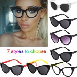 Cat Eye Large Retro Sexy Cat Eye Shape Sunglasses Unisex Black-rimmed Glasses for Men Women - One Piece - F - CF196UEGSLZ $7.34