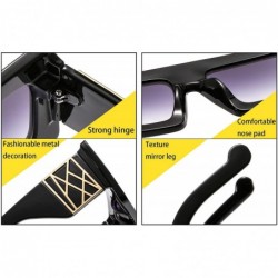 Oversized Oversized Sunglasses for Men Luxury Retro Square mens Sun Glasses Women - CJ19650QQOO $11.55