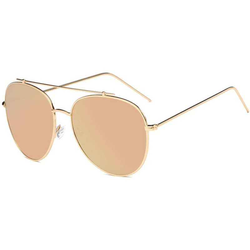 Goggle Classic Mirrored Fashion Aviator Sunglasses - Orange - C818WR9T4EO $19.62