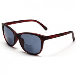 Goggle Bifocal Reading Sunglasses Fashion Readers Sun Glasses for Men and Women - Burgundy - CJ12EDR9XHN $32.47