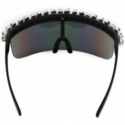 Oversized Oversized Sunglasses Mirrored Colorful Windproof - Silver - C018X07W7KR $15.48