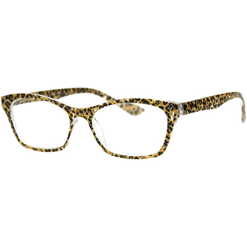 Rectangular Womens Rectangular Marble Print Plastic Strength Reading Glasses - Leopard - C318QRYDX74 $8.23