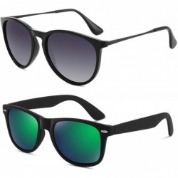Wrap Polarized Sunglasses for Women Men Retro Mirrored Sun Glasses with UV Protection 2 Pack - CW18XAU6KYO $29.98