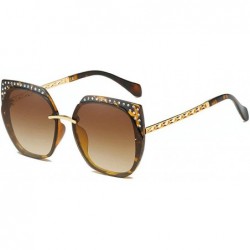Rimless Fashion Cat Sunglasses Luxury Diamond Rimless Lady sun glasses uv400 - Purple - CF18RM543CZ $21.92