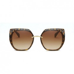 Rimless Fashion Cat Sunglasses Luxury Diamond Rimless Lady sun glasses uv400 - Purple - CF18RM543CZ $14.32