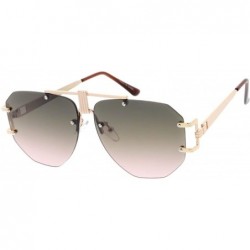 Aviator Flat Top Sophisticated Candy Lens Fashion Aviator Sunglasses - Grey - CW18UTATWIS $21.80