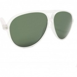 Aviator Retro Classic style 1980s Fashion Sunglasses IL1015 - White/ Green - CB18LEHQWYE $10.96