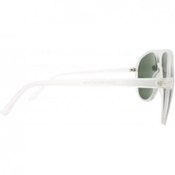 Aviator Retro Classic style 1980s Fashion Sunglasses IL1015 - White/ Green - CB18LEHQWYE $10.96