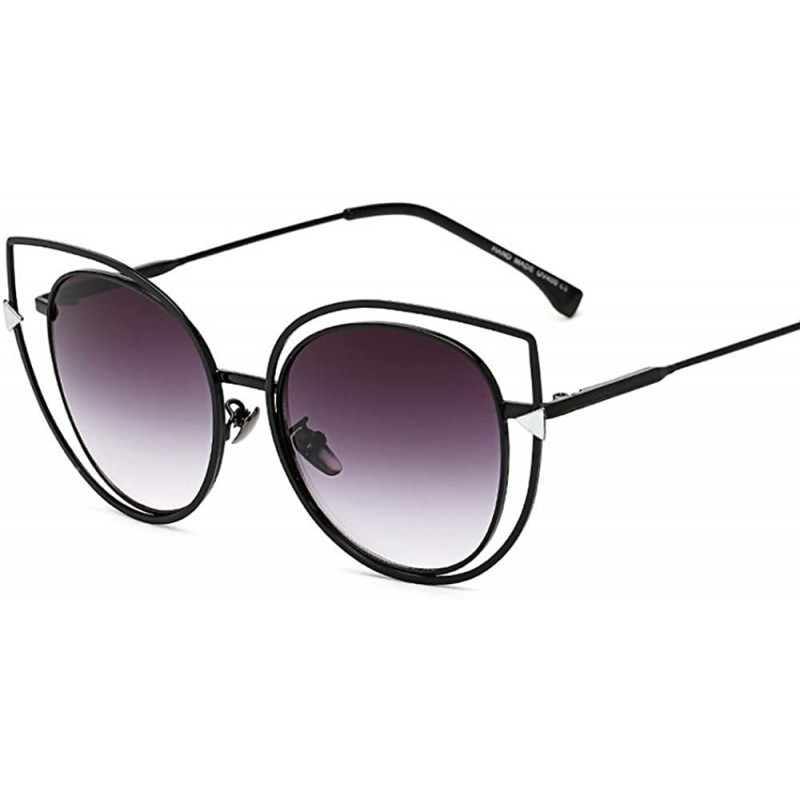 Oversized Kitty Eye Sunglasses Women Brand Designer 2017 Vintage Oversized Shades 997242Y - Black Gray - C6184YL4D2H $13.24