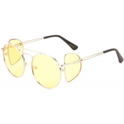 Shield Side Lens Shield Round Front Lens Sunglasses - Yellow - C11987ERX78 $17.13