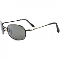 Rectangular Classic Vintage 80s Style Metal Rectangular Oval Sunglasses - Gunmetal - C7189363E0O $23.36