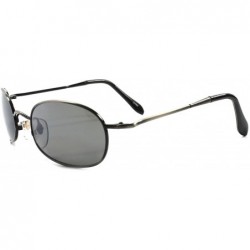 Rectangular Classic Vintage 80s Style Metal Rectangular Oval Sunglasses - Gunmetal - C7189363E0O $12.14