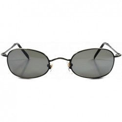 Rectangular Classic Vintage 80s Style Metal Rectangular Oval Sunglasses - Gunmetal - C7189363E0O $12.14