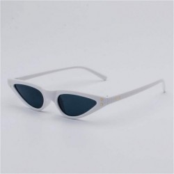 Cat Eye Retro Cat's Eye Sunglasses Triangle Transparent Colored Glasses - 0005 white Frame + Black Grey Lenses C7 - CW18OEXXG...