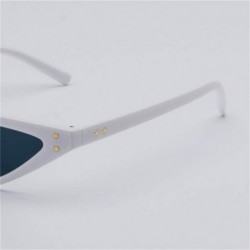 Cat Eye Retro Cat's Eye Sunglasses Triangle Transparent Colored Glasses - 0005 white Frame + Black Grey Lenses C7 - CW18OEXXG...